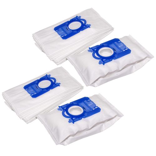 vhbw 20x Sac à poussière Compatible avec Philips FC 9150 - 9199 Performer, Fuchsia, Geneva City Line, HR 6999 Sydney Aspirateur - 30cm x 18cm Bleu Blanc