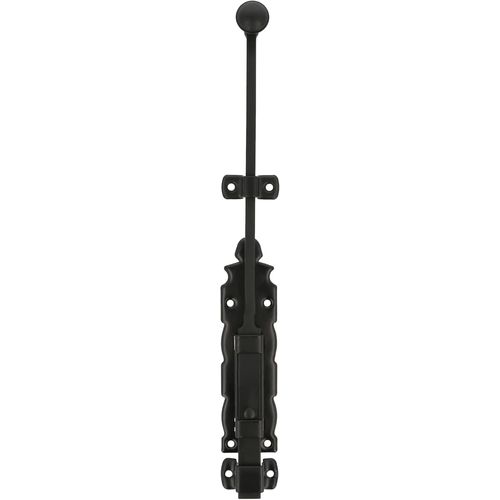 ChenQuanSarl-Goupille De Surpose | Verrou Pour Portes Et Fenêtres | Fermeture Résistante | Acier Et Zamak | Couleur Noir | 300 X 35 Mm | Vis Non Incluses