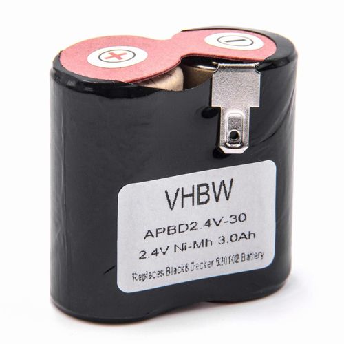 Batterie vhbw compatible avec Black & Decker Classic HC435, HC4305, HC430E, HC431 Home Cleaner Robot (3000 mAh, 2,4 V, NiMH)