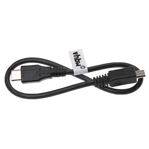 vhbw Câble USB C universel (USB 3.1 Type C vers Micro USB) pour divers appareils tels que smartphone, tablette, disque dur - Câble de données et de charge USB, 30 cm Noir