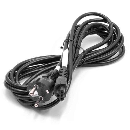 Cordon d'alimentation vhbw Fiche de sécurité compatible avec la station de base Vorwerk VR200, la station de base VR300 - C5 Mickey Mouse Clover Socket, 5 m