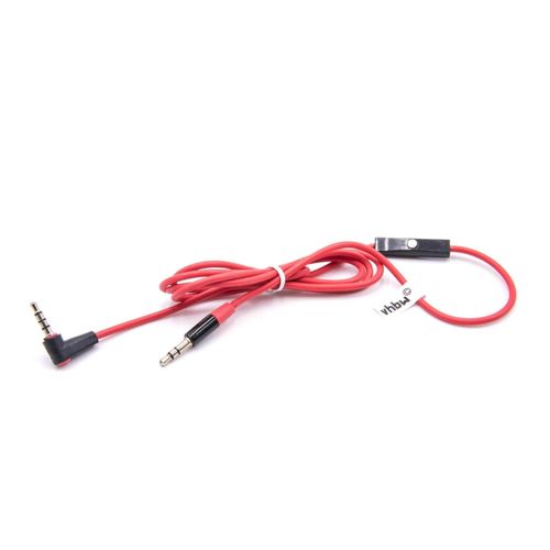 Vhbw Audio Aux Câble Compatible Avec Beats By Dr. Dre Monster Studio 2.0 Casque - Câble Audio Prise Jack 3,5 Mm, Microphone, 120 Cm Rouge