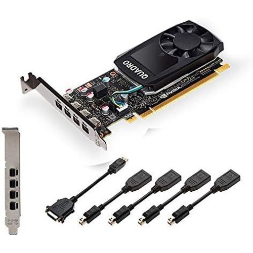 ChenQuanSarl-Quadro P600 Carte Graphique Gddr5 2 Go - Mémoire Bus 128 Bits, 4 Ports Displayports, Support À Profil Bas Et Haut (Renouvelé)