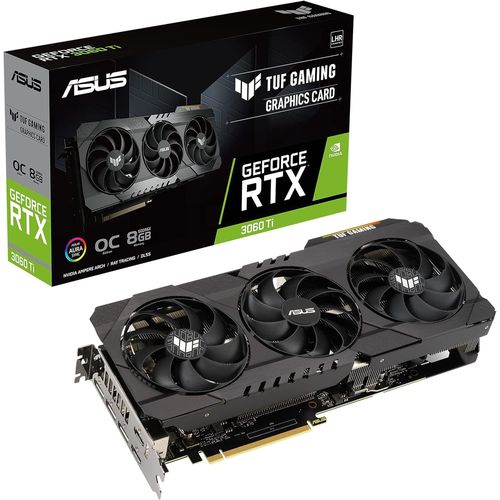 ChenQuanSarl-Tuf Gaming Nvidia Geforce Rtx 3060 Ti Oc Edition ¿ Carte Graphique Gaming (8Gb Gddr6X, Pcie 4.0, Hdmi 2.1, Displayport 1.4A, Ventilateurs Axiaux Double Roulement)