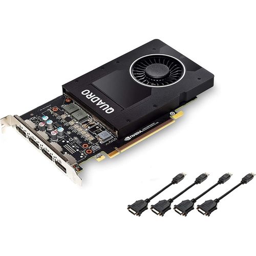 ChenQuanSarl-Quadro P2000 Carte Graphique Gddr5 Single Slot 5 Go ¿ 1024 C?urs Cuda, 3.0 Tflops, 160 Bit, 140 Go/S, 4 X Displayport 1.4, 75 W De Consommation D'Énergie, Pci Express 3.0 X16 (Renouvelée