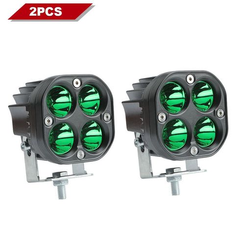 Barre Lumineuse De Travail Led Rouge Et Verte,Projecteurs Carrés,Phares Antibrouillard De Conduite,Lumières De Sauna Automatiques Pour Camion De Voiture Tout-Terrain 4x4,12v,24v,3 - Type 2pcs Green
