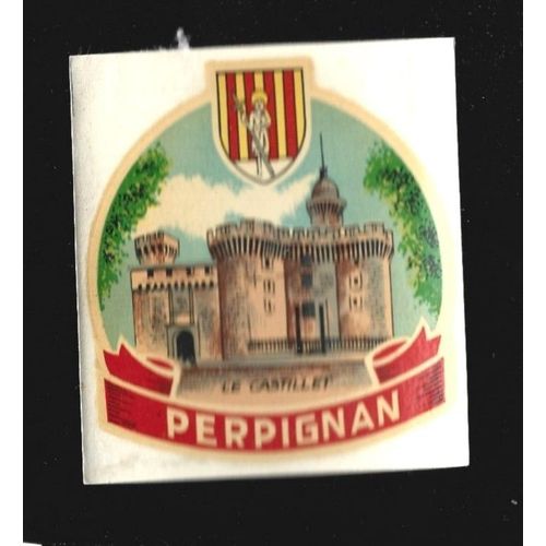 Décalcomanie Ancien Ville Écusson Perpignan