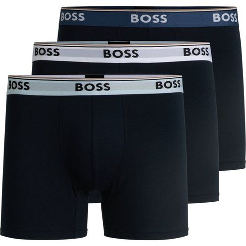 Lot De Trois Boxers Longs En Coton Stretch Avec Logosm,S