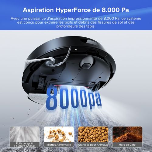 Roborock Q7 BF+ Aspirateur Robot -8000 Pa -Double Anti-emmêlement -Navigation LiDAR Précise -Recharge Auto -Mise à Niveau du q7max+