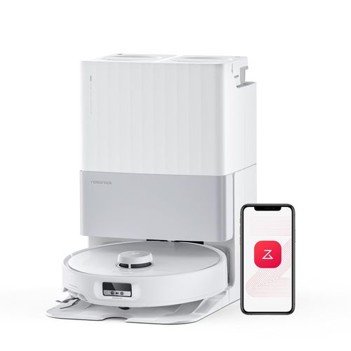 Roborock Qrevo edge Aspirateur Robot 18500Pa,Châssis AdaptiLift, Station Multifonctionnelle, Double Anti-enchevêtrement, Appel