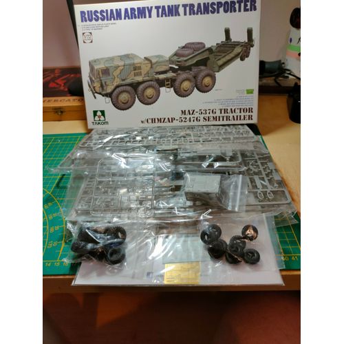 Maquette Camion Takom 1/72 : Russian Army Tank Transporter Maz 537g Et 5247g Semitrailer