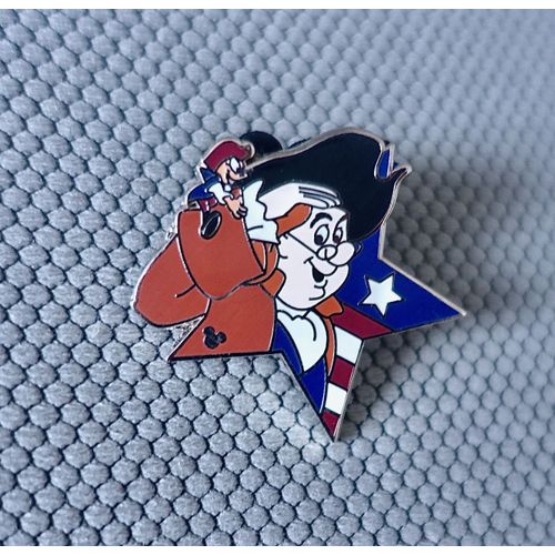 Pins Disney Benjamin Franklin Et Amos, Etoiles Blanches. Film "Ben & Me". Série Patriotic Star Salute. Salut Patriotique. Lanyard Official Pin Trading 2009