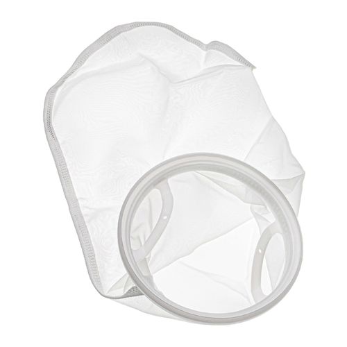 vhbw Chaussette filtrante universelle pour aquariums, piscines, écumeur - Sac filtrant, polyester, 18 x 45 cm, 150 microns blanc