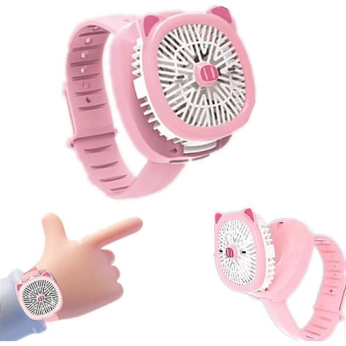 Mini Portable Fanhand Held Fans Kids Watch Fan Wrist Fan Mode Enfants Folding Wristband Fan Coloré Led Light Small Fan Thredi Man Jiae-Speed Usb