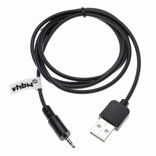 Câble De Charge Usb Vhbw Compatible Avec Les Casques Harman Kardon Premium Bt - Câble Usb Vers Prise Jack 2,5 Mm, 100cm Noir