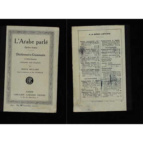 L'Arabe Parlé Dictionnaire Grammaire En Lettres Françaises  Par Bruce Millard