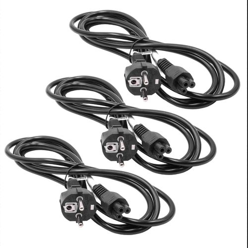 vhbw 3x cordon d'alimentation fiche de sécurité pour CEI, par exemple PC Monitor Ordinateur Imprimante Aspirateur - C5 Mickey Mouse Clover Socket, 2 m
