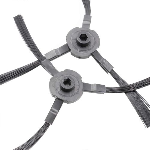 vhbw 2x Brosse latérale compatible avec Medion MD16192, MD18500, MD18501, E32 SW, MD18510 Aspirateur robot - Set de brosses de nettoyage, gauche/droite, noir