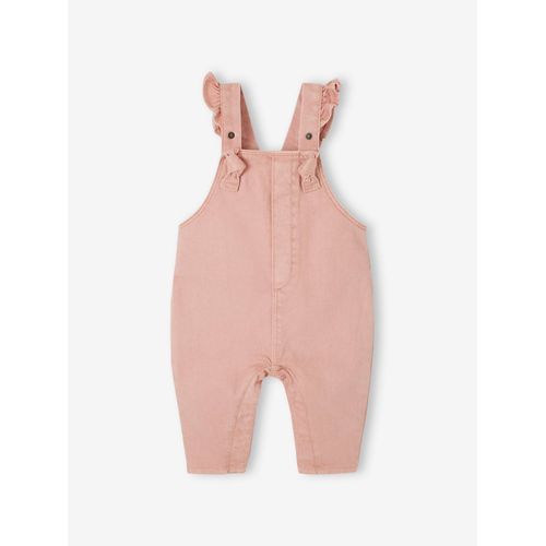 Salopette En Sergé Bébé À Volants Rose Poudré