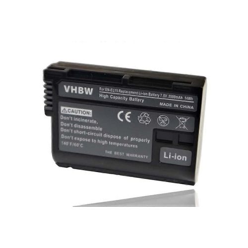 Batterie vhbw compatible avec la poignée d'alimentation Nikon MB-D12, MB-D11, MB-N11, MB-D15, MB-D18, MB-N10, MB-D16, MB-D17, MB-D14 (2000 mAh, 7 V, Li-Ion), puce d'information