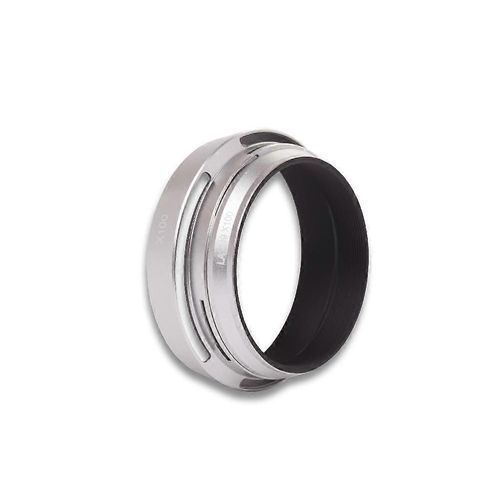 Pare-soleil vhbw compatible avec Fujifilm FinePix X100T, X100s, X100 49mm objectif argent, métal, rond, 6,4 cm