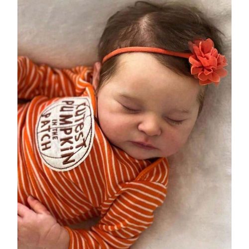Poupée Bébé Reborn Fille Tout Petit Baby Doll Réaliste Nouveau-né Endormie 50cm
