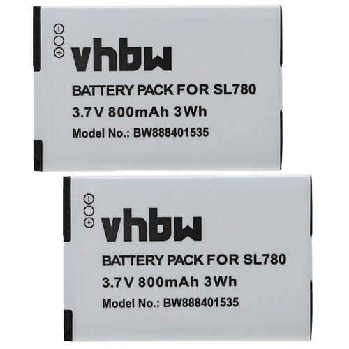Batterie vhbw 2x compatible avec Siemens Gigaset SL350, SL350H, SL450, SL450A Go, SL400A, SL400, SL400H téléphone fixe sans fil (800 mAh, 3,7 V, Li-Ion)