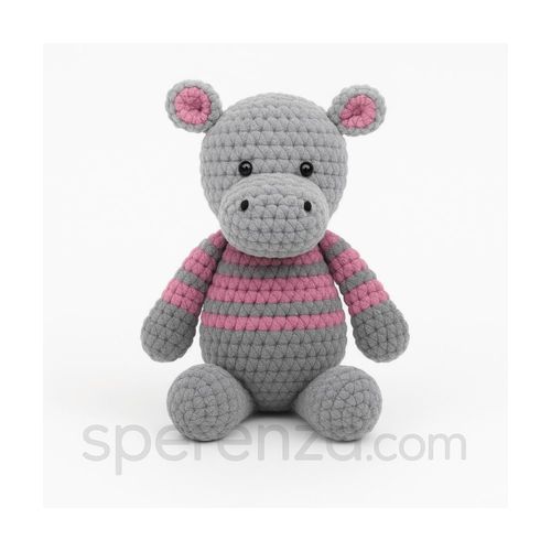 Kit De Crochet Gründl Nelly L¿Hippopotame ¿ Créez Votre Hippo Amigurumi En 100 % Coton En Fil Funny Certifié Oeko-Tex Taille : Environ 20 Cm De Hauteur. Color : Multicolore