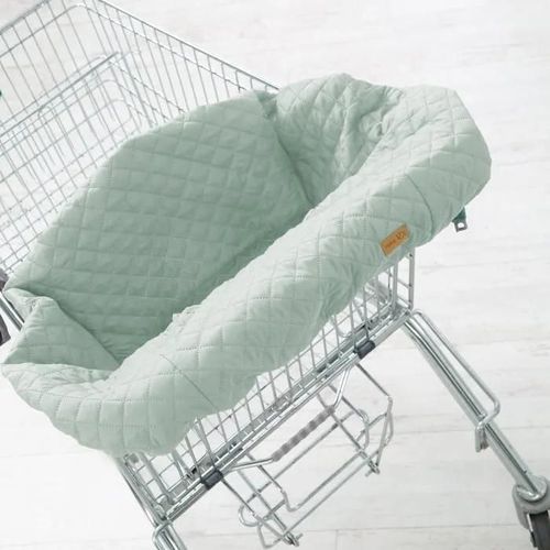 Protège Siège Chariot Caddie Pour Bébé Roba Style - Housse De Caddy Avec Sac De Transport - Vert Givré