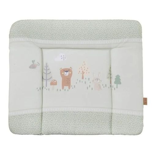 Matelas À Langer Aux Bords Réhaussés Roba - Woodland Buddies - 85x75 Cm - Revêtu Pu - Vert Pastel - Motif Animaux