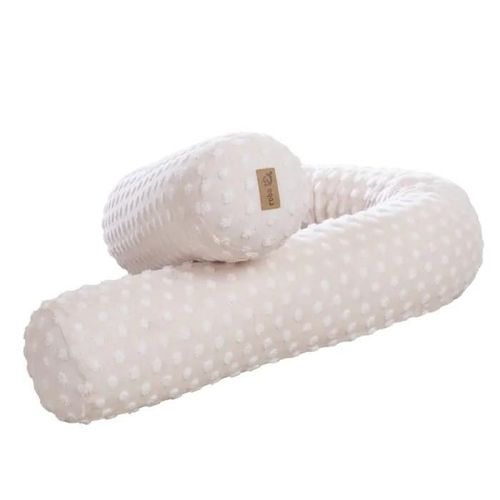 Serpent De Lit En Coton Bio Roba - Frosty Almond - 170 Cm - Certifié Oeko-Tex & Ocs - Beige Amande - Pois En Relief