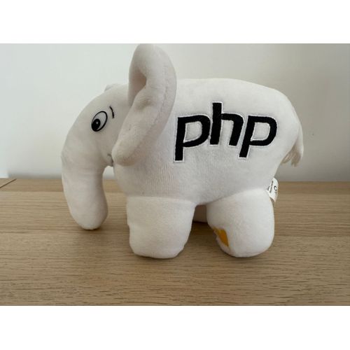Peluche ElePHPant (Éléphant PHP) Confoo Blanc