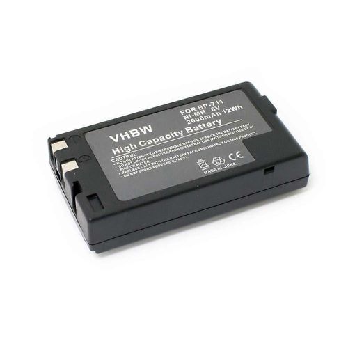 Batterie vhbw compatible avec les caméscopes Canon E-67, E-66, ES-100, E-700, E-70, E-77, E-800, E-80, E-90, E-808, EQ-305 (2000 mAh, 6 V, NiMH)
