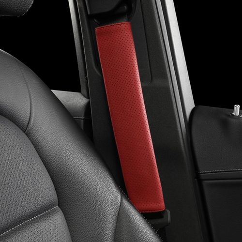 1pc Cuir De Vache Veritable Rembourrage De Ceinture De Securite,Housse Protege Ceinture Voiture Coussin Pour Sangle, Accessoires Pour Conducteur,Sac A Dos/Epaule(Vin)[Voi6172460]