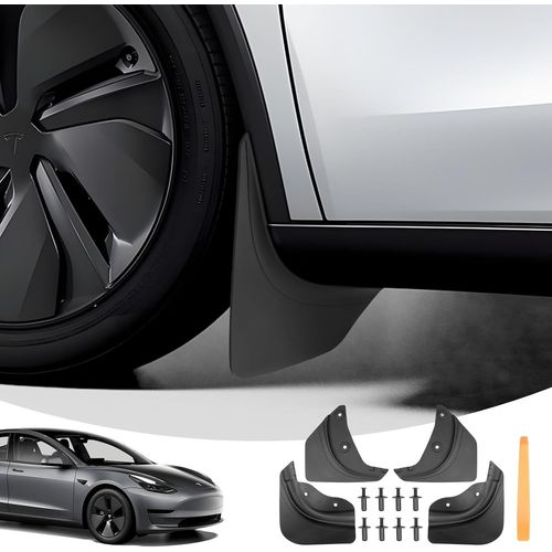Garde-Boue Pour Tesla Model Y 2024 2023 2022 2021, Bavettes Avant Et Arrière Avec Vis De Montage, Pare Boue Anti-Éclaboussures Accessoires Pas Besoin De Percer [4 Pièces][Voi6172480]