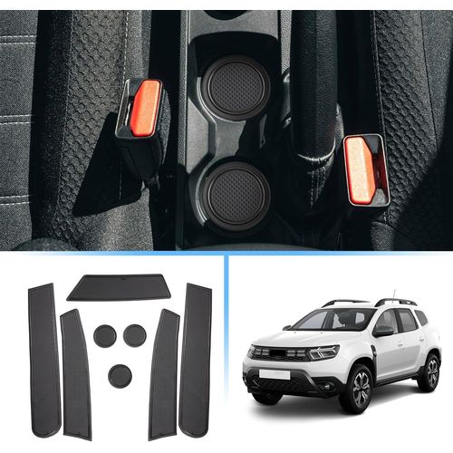 Tapis Anti-Dérapants Compatible Avec Dacia Duster 2022-2024, Tapis En Caoutchouc Pour Accoudoir, Console Centrale, Porte-Gobelet, Rainure De Porte, Dacia Duster Tapis Antidérapante[Voi6173453]