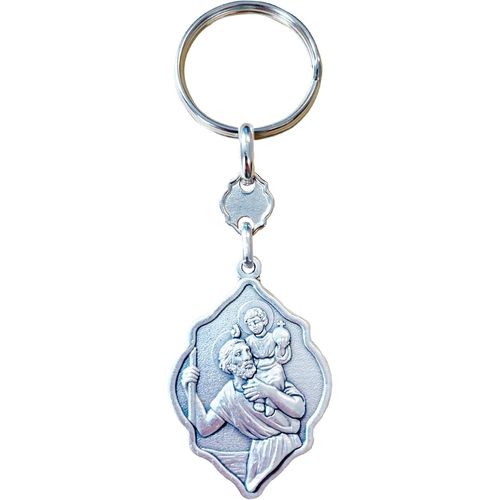 Porte-Clé Saint Christophe Pour Voiture - Saint Patron Des Voyageurs (Automobilistes, Motards, Trains, Avion). Accessoire Porte Bonheur Voiture, Moto, Camping Car - Cadeau Parfait[Voi6173681]
