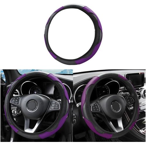 Couvre Volant Voiture, Couvre Volant En Microfibre Cuir Souple, Respirant Microfibre Cuir Couvre Volant, Antidérapant Respirant Caches De Volants Pour Voiture Van Truck Suv(Violet)[Voi6174609]