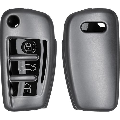 Boitier Clef Voiture Compatible Avec Audi Clé 3-Touches - Coque En Silicone De Clef De Voiture - Étui De Protection Noir Mat-Noir[Voi6173304]