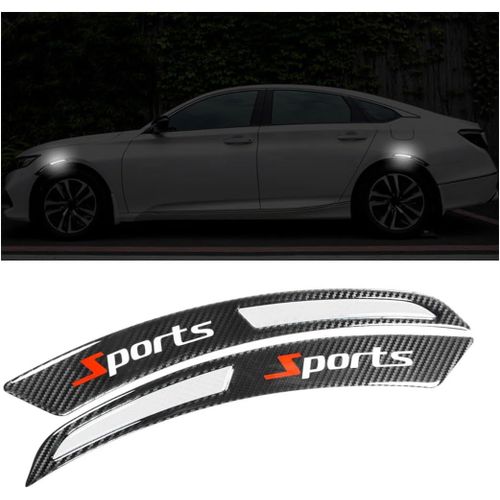 2 Pièces Voiture Bandes Anti Collision, Protections Flexibles Pour Pare-Chocs, Fibre De Carbone Voiture Arrière Protecteurs, Protéger Autocollant Accessoires De Protection(Blanc)[VOI6171795]
