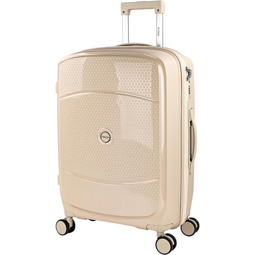 Valise Moyenne-Valise Soute Avion Rigide 4 roulettes-Valise De Voyage Résistante en Polypropylène-Valise Ultra Légère avec Verrouillage TSA,Taupe