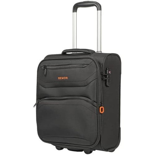 Valise Cabine lowcost Souple en Toile 4 Roues 45cm Menton Noir