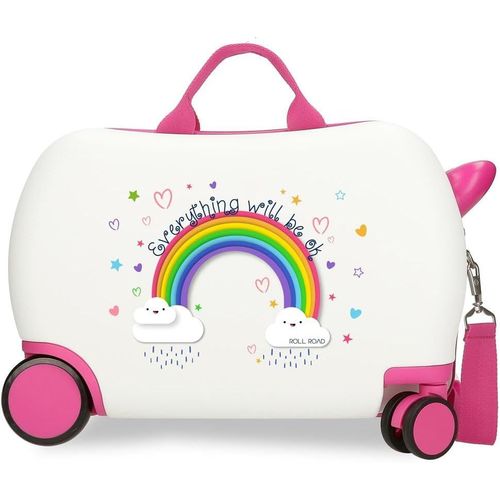 Everything is Ok Valise pour Enfant Blanche 45 x 31 x 20 cm Rigide ABS 24,6 l 1,8 kg 4 Roues Bagage Main,Blanc,Valise pour Enfant