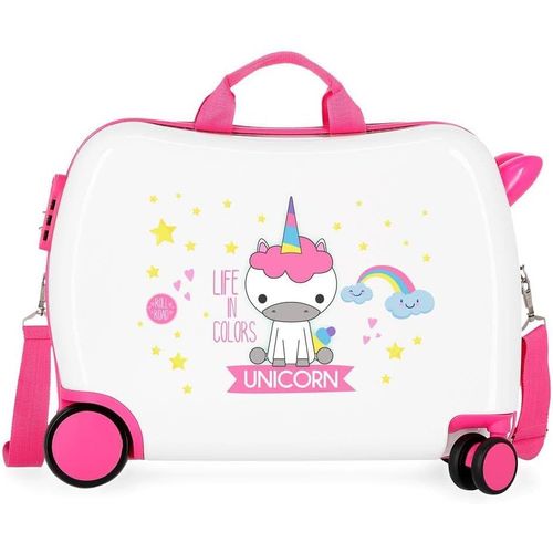 Little Me Valise Enfant Blanc 50x38x20 cms Rigide ABS Serrure à combinaison 34L 2,1Kgs 4 roues Bagage à main
