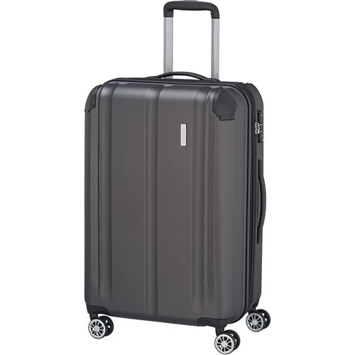 Valise 4 roulettes M avec Serrure TSA + pli d'extension,série de Bagages City : Trolley Robuste à Coque Dure avec Surface Anti-Rayures,68 cm,78 litres (Extensible à 86 litres)
