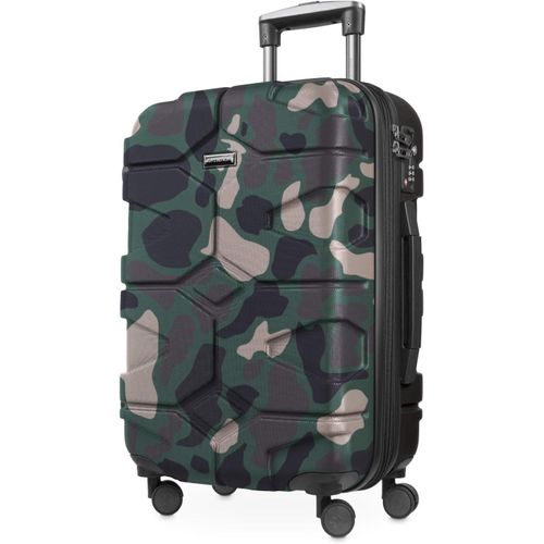 X-Kölln-Bagage à main cabine Valise Trolley 4 Roues extensible,TSA,55 cm,50 litres,Camouflage