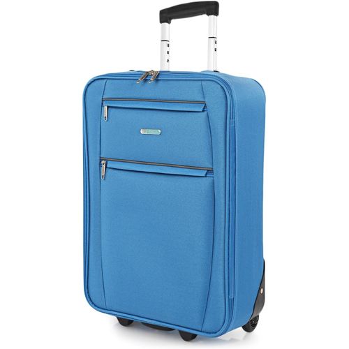 Valise Cabine Avion-Petite Valise Semi Rigide 4 roulettes-Valise Ultra Légère avec Cadenas à Combinaison-Bagage Cabine Résistant en Matériau EVA T71950,Couleur Bleu Jeans