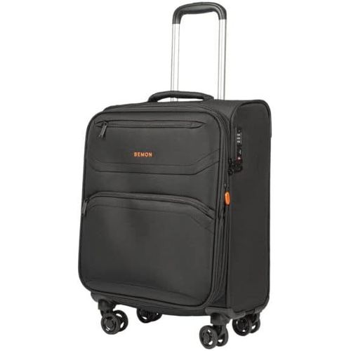 Valise Cabine Souple en Toile 4 Roues 55cm Menton Noir