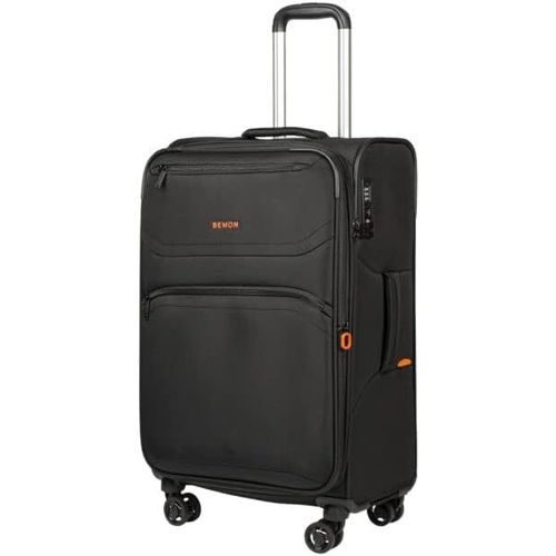 Valise Souple en Toile 4 Roues 66cm Menton Noir