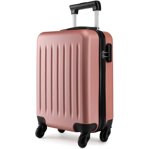 Valise de Voyage Rigide ABS Cabine à Main 4 roulettes 48x 30x20 cm (Nu)